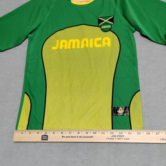 Orro Jamaica Football Club Youth 10-12 Unisex Dri-Fit Jersey Shirt Green Yellow - Picture 11 of 15